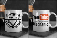Load image into Gallery viewer, Certified Mechanic Coffee Mug Collection 11oz/15oz YouTube or Zip Tie Coffee and Tea Cup
