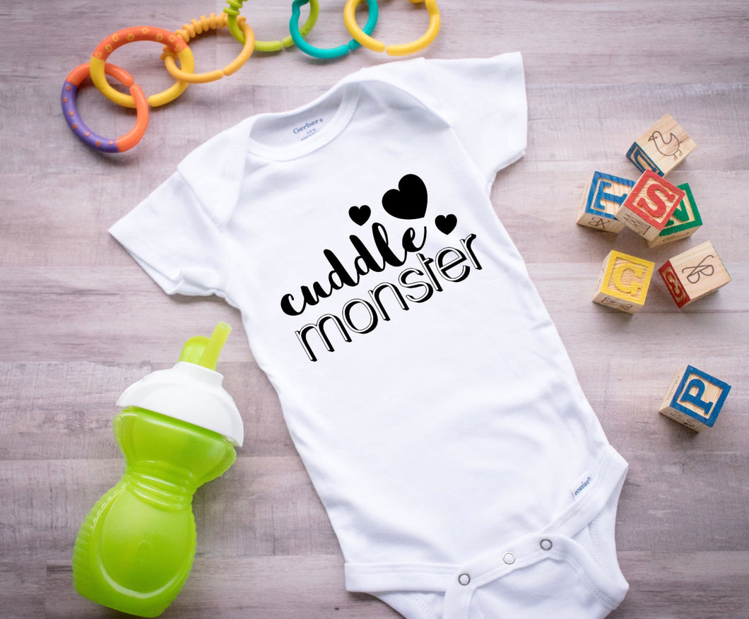 Cuddle Monster Cute Baby Gerber Onesies: Cotton Baby Bodysuit, makes a Great Gift!!