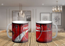 Load image into Gallery viewer, 11oz/15oz Dirty &quot;Ducati&quot; Coffee Mug: Custom Dirty Automotive Coffee Cup
