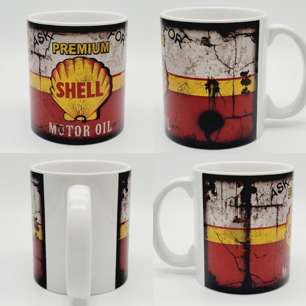11oz/15oz Dirty Premium Shell Motor Oil Coffee Mug: Custom Dirty Automotive Coffee Cup