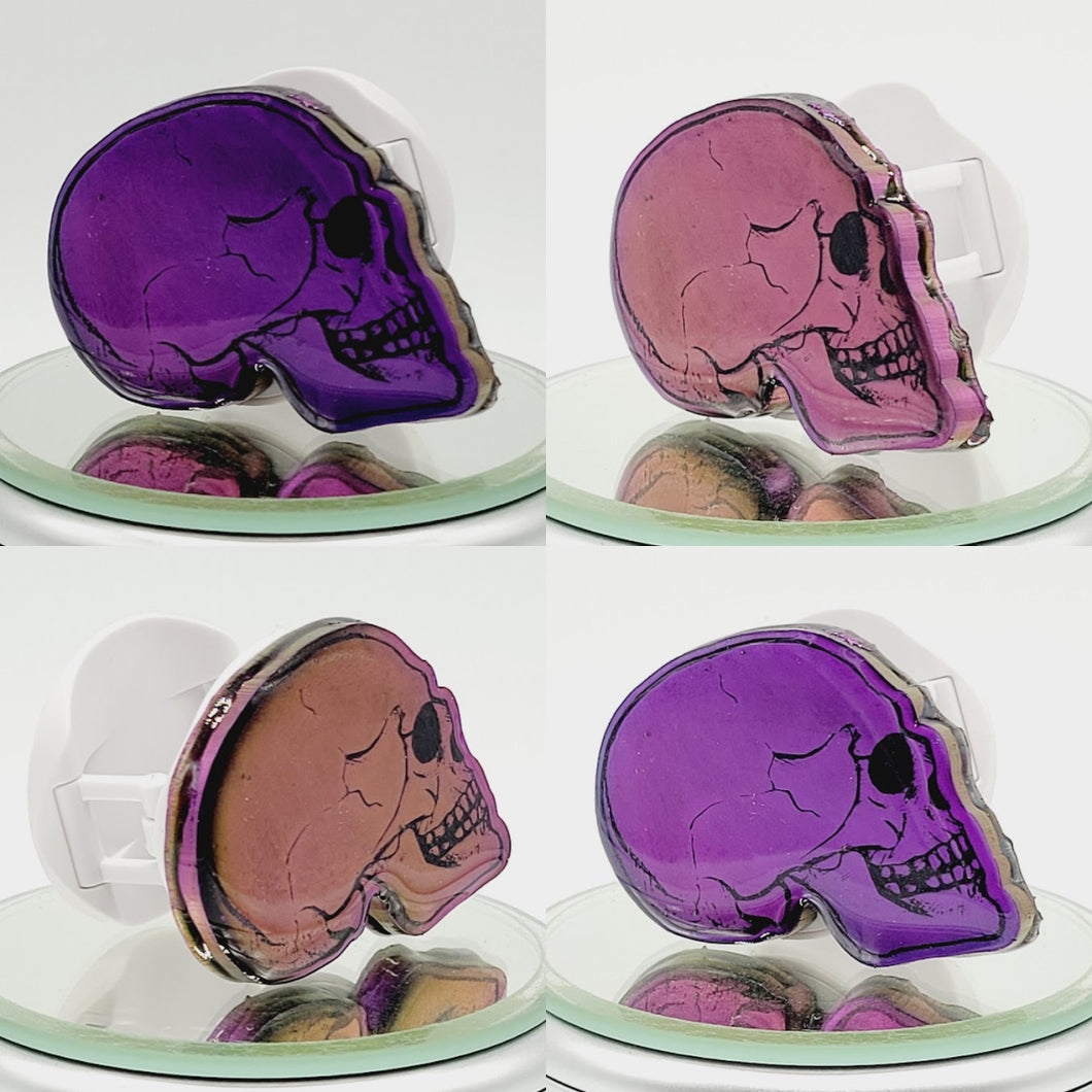 Color Shift Gothic Skull Cell Phone Grip: Purple Skull Cell Phone Stand and tablet Grip