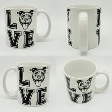 Load image into Gallery viewer, 11oz/15oz Pitbull &quot;Love&quot; Ceramic Coffee Mug: Dog Lovers Coffee Cup
