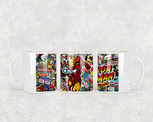 Load image into Gallery viewer, 11oz/15oz Super Hero Comic Strip Coffee Mug: Custom Super Hero Coffee Cup Multiple Style Options
