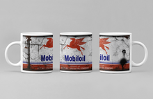 Load image into Gallery viewer, 11oz/15oz Dirty &quot;Mobiloil&quot; Motor Oil Can Coffee Mug: Vintage Oil Can Replica Coffee Mug
