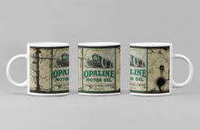 Load image into Gallery viewer, 11oz/15oz Dirty &quot;Opaline&quot; Motor Oil Can Coffee Mug: Vintage Oil Can Replica Coffee Mug
