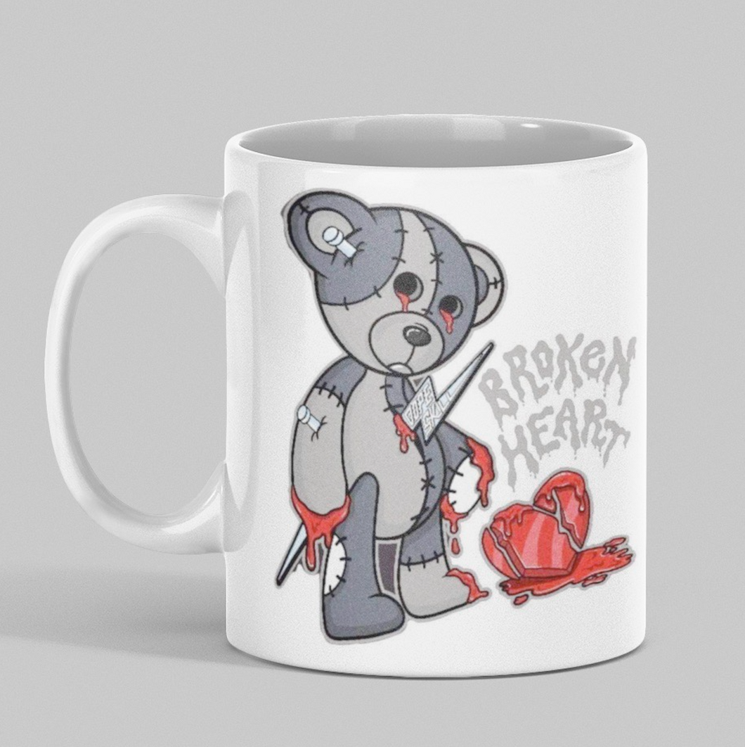 11oz/15oz Broken Heart Valentines Day Coffee Mug: Cute Goth Valentines Cup