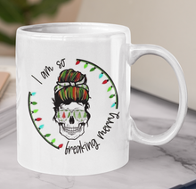Load image into Gallery viewer, 11oz/15oz &quot;I Am So Freaking Merry&quot; Funny Christmas Coffee Mug: Goth Christmas
