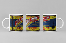 Load image into Gallery viewer, 11oz/15oz Dirty &quot;Streamline&quot; Motor Oil Can Coffee Mug: Vintage Oil Can Replica Coffee Mug
