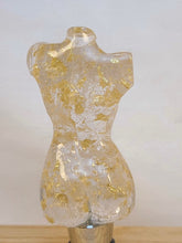 Load image into Gallery viewer, Epoxy Goddess Wine Topper with Gold Flake
