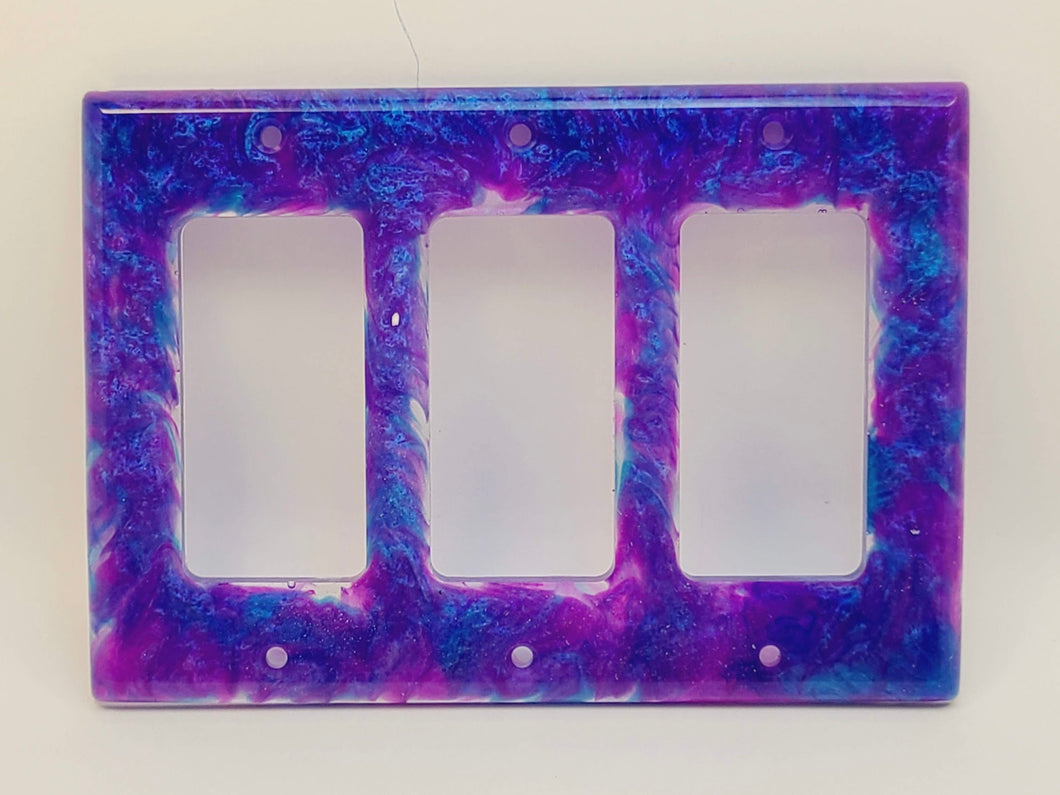Purple and Blue Epoxy Switch Plate Cover