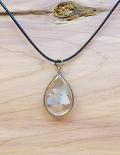 Load image into Gallery viewer, Epoxy Alice and The White Rabbit Teardrop Pendant
