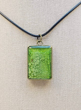 Load image into Gallery viewer, Epoxy Green Alcohol Ink Rectangle Pendant
