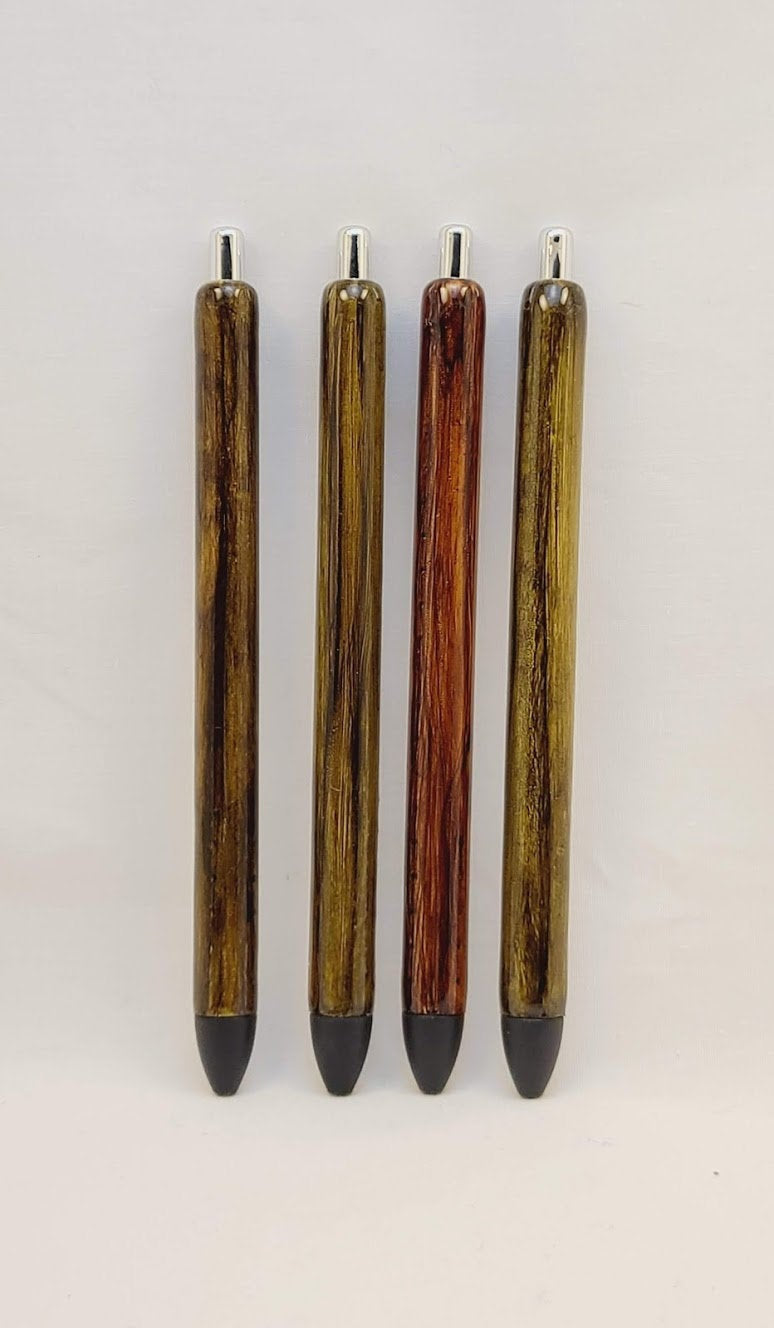 Custom Gel Pens: Refillable Epoxy Woodgrain Pen Set: Set of 4 Pens