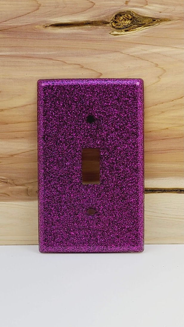 Handcrafted Amethyst Glitter Switch Plate Cover