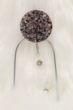 Load image into Gallery viewer, Silver and Pink Glitter Retractable Badge Reel
