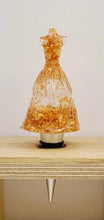Load image into Gallery viewer, Copper Flake Dress Wine Stopper; Wedding Dress Wine Topper
