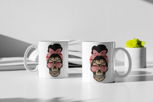 Load image into Gallery viewer, 11oz/15oz Lady Skull with Headband Coffee Mug: True Crime Coffee Cup
