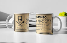 Load image into Gallery viewer, Arsenic Poison! Vintage Label Ceramic Coffee: 11oz/15oz Poison Coffee or Tea Cup

