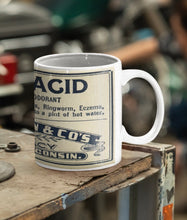 Load image into Gallery viewer, Boric Acid Vintage Label Ceramic Coffee: 11oz/15oz Poison Coffee or Tea Cup
