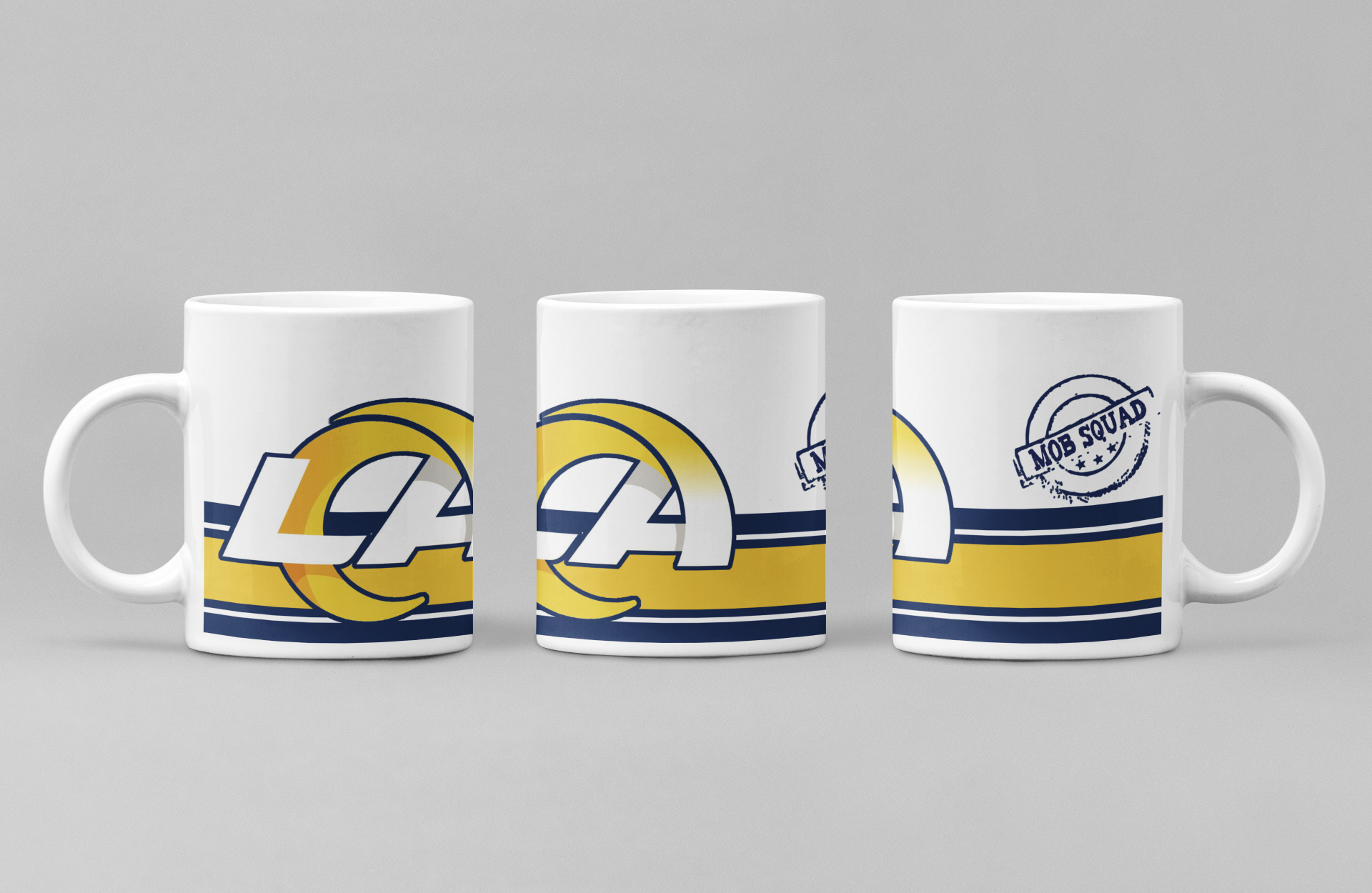 2 different Nfl sublimated coffee mugs LA Rams 15oz.