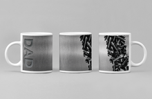 Load image into Gallery viewer, &quot;Dad&quot; Chrome Collection Ceramic Coffee Mugs: 11oz/15oz Dad Cups
