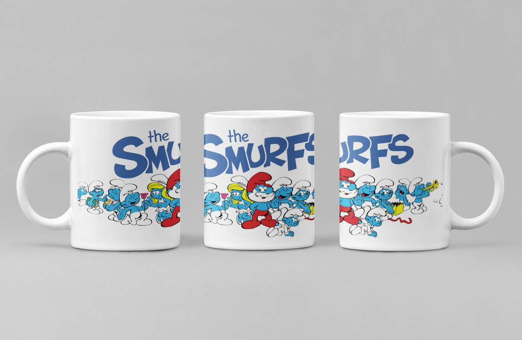11oz/15oz The Smurfs Vintage 80's Cartoon Coffee Mug: Classic Cartoon Coffee Cup