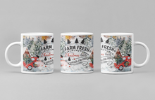 Load image into Gallery viewer, 11oz/15oz &quot;Farm Fresh Christmas Trees&quot; Ceramic Christmas Coffee Mug: Holiday Coffee Mug
