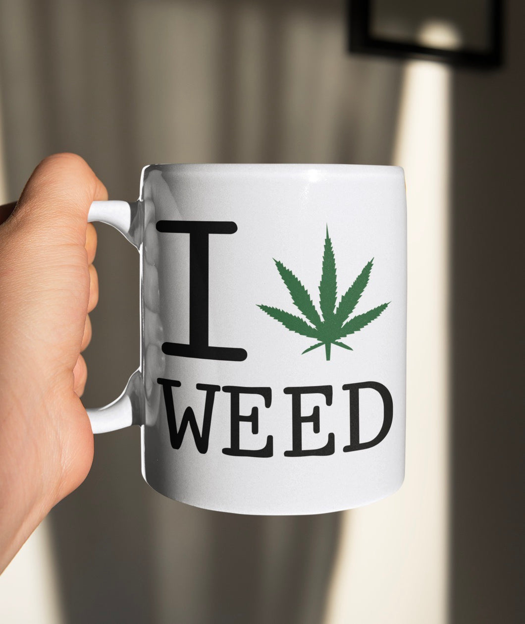 11oz/15oz I Love Weed Coffee Mug: Ceramic 420 Coffee Cup